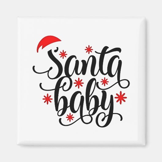 サンタベビー妊娠発表クリスマスサンタ マグネット (正面)