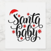 サンタベビー妊娠発表クリスマスサンタ ワインラベル (シングルラベル)