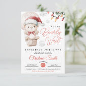 サンタベビー我々は赤ちゃんガールシャワーを心待ちできる 招待状 (スタンド正面)
