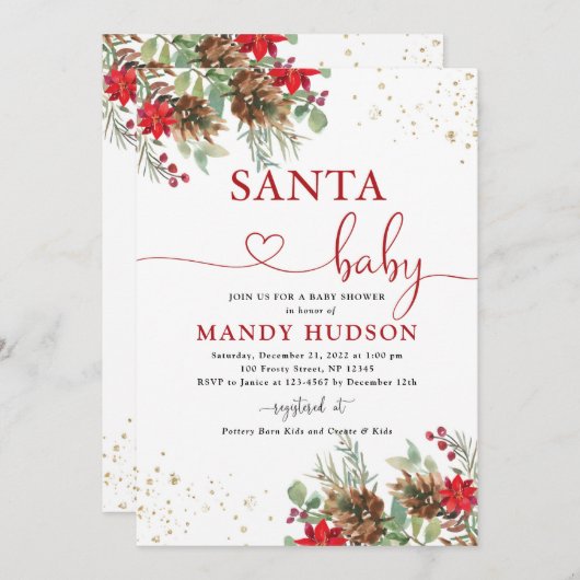 サンタベビー招待状 招待状 (正面/裏面)