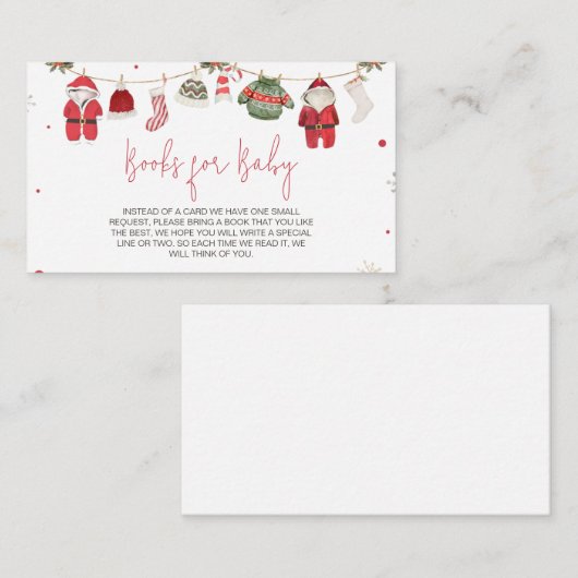 サンタベビー服クリスマスブックスベビー エンクロージャーカード (正面/裏面)