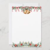 サンタベビー水彩赤クリスマスベビーシャワー 招待状 (裏面)