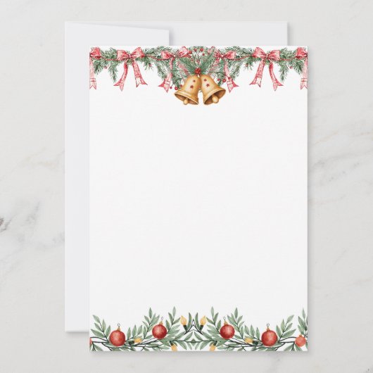 サンタベビー水彩赤クリスマスベビーシャワー 招待状 (裏面)