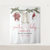 サンタベビー物干し用ベビーシャワー写真背景 タペストリー (正面)