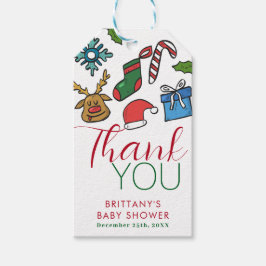 サンタベビー男女兼用クリスマスベビーシャワー ギフトタグ