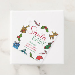 サンタベビー男女兼用クリスマスベビーシャワー フェイバータグ