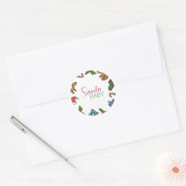 サンタベビー男女兼用クリスマスベビーシャワー ラウンドシール