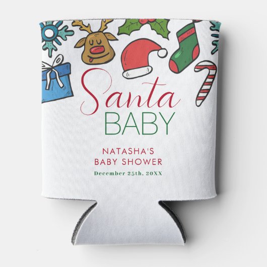 サンタベビー男女兼用クリスマスベビーシャワー 缶クーラー (正面)