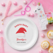 サンタベビー男女兼用ベビーシャワーウィンターハット ペーパープレート (パーティー)