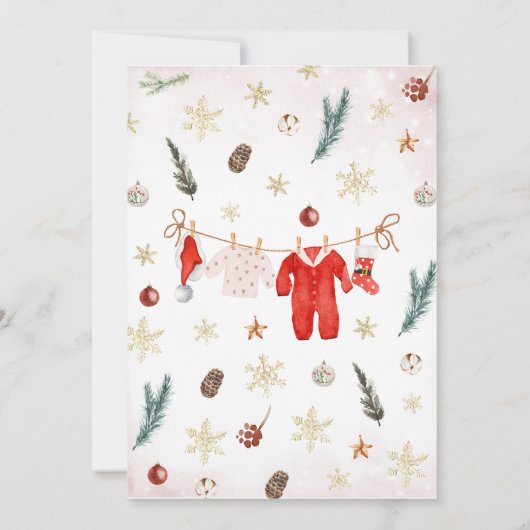 サンタベビー男女兼用ベビーシャワー 招待状 (裏面)