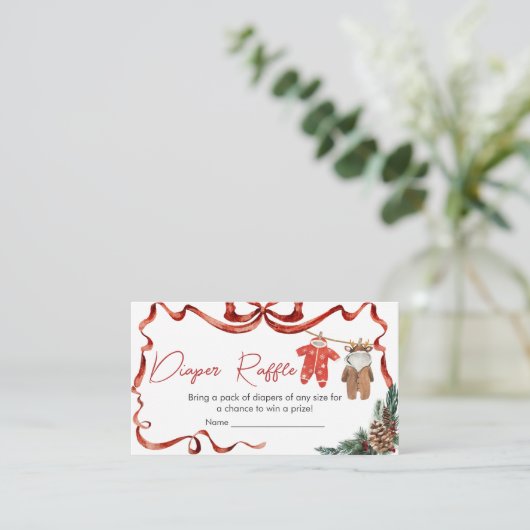 サンタベビー衣裳クリスマスベビーおむつラッフル エンクロージャーカード (スタンド正面)