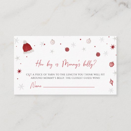 サンタベビー赤ちゃんシャワー大きいママのお腹 エンクロージャーカード (正面)