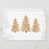 サンタベビー金ゴールドツリークリスマスベビーシャワー写真 招待状 (裏面)