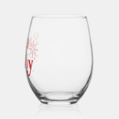 サンタベビー-おもしろいホリデータイポグラフィデザイン ステムなしワイングラス (左)