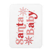 サンタベビー-おもしろいホリデータイポグラフィデザイン マグネット (縦)