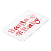 サンタベビー-おもしろいホリデータイポグラフィデザイン マグネット (左側)