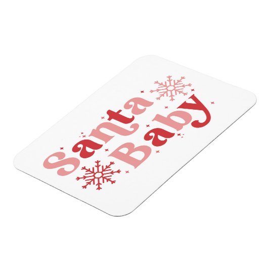 サンタベビー-おもしろいホリデータイポグラフィデザイン マグネット (左側)