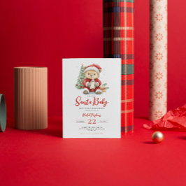 サンタベビー かわいいクマ クリスマスベビーシャワー 招待状