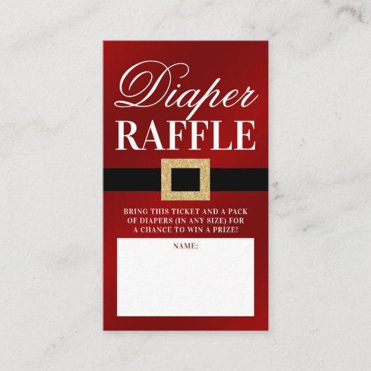 サンタベビー |クリスマスベビーシャワーおむつラッフル エンクロージャーカード (正面)