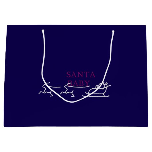 サンタベビー:フェスティバルと気のあるそぶりをしたホリデー応援» ラージペーパーバッグ (正面)