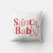 サンタベビー-レトロクリスマスタイポグラフィ クッション (正面)