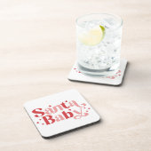 サンタベビー-レトロクリスマスタイポグラフィ コースター (右側)