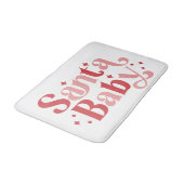 サンタベビー-レトロクリスマスタイポグラフィ バスマット (アングル)