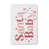 サンタベビー-レトロクリスマスタイポグラフィ バスマット (正面縦)