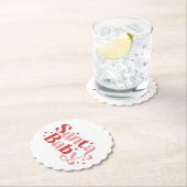 サンタベビー-レトロクリスマスタイポグラフィ ペーパーコースター (インサイチュ)