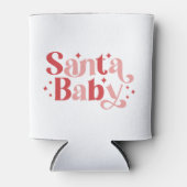 サンタベビー-レトロクリスマスタイポグラフィ 缶クーラー (正面)