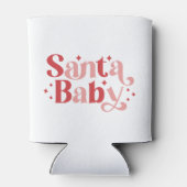 サンタベビー-レトロクリスマスタイポグラフィ 缶クーラー (裏面)