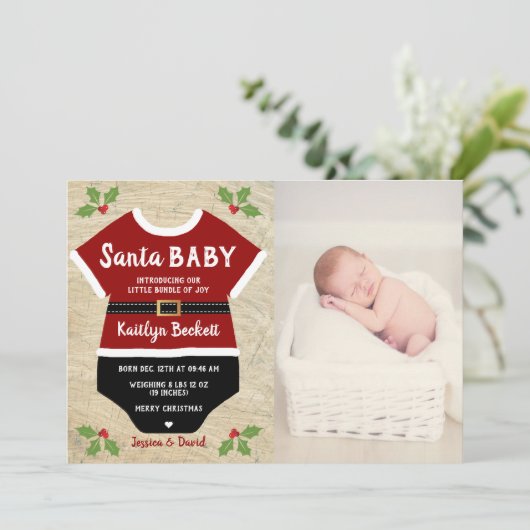 サンタベビー |写真クリスマス誕生発表 シーズンカード (スタンド正面)