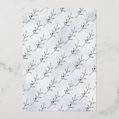 "サンタベビー"水彩クリスマスツリー赤ちゃんシャワー 箔招待状 (裏面)