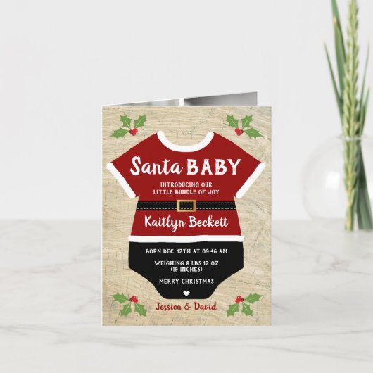サンタベビー| 6フォトクリスマス誕生の発表 シーズンカード (正面)