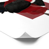 サンタベビーChristmas Ouを着たブラックポーランドヘン ポスター (角)