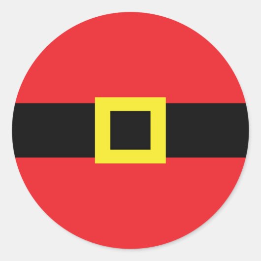 サンタベリーベルトバックルおもしろいクリスマスホリデー ラウンドシール (正面)