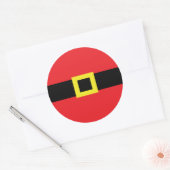 サンタベリーベルトバックルおもしろいクリスマスホリデー ラウンドシール (封筒)