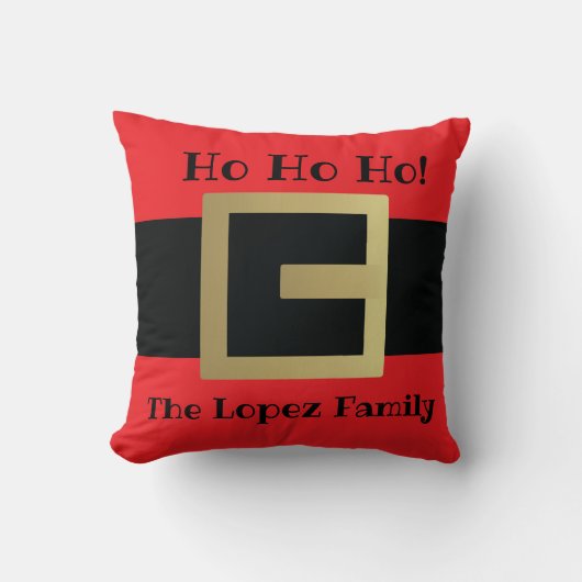 サンタベルトクリスマスファパーソナライズされたミリ クッション (正面)