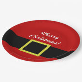 サンタベルト |クリスマス・ホリデー |パーソナライズされた | ペーパープレート (アングル)