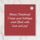 サンタベルパーソナライズされたトのクリスマスギフトタグ フェイバータグ (裏面)