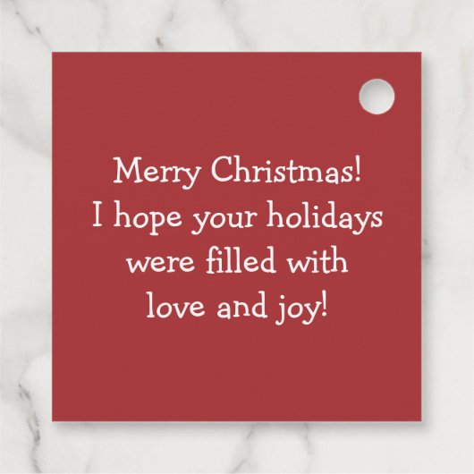 サンタベルパーソナライズされたトのクリスマスギフトタグ フェイバータグ (裏面)