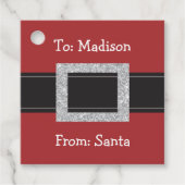 サンタベルパーソナライズされたトのクリスマスギフトタグ フェイバータグ (正面)