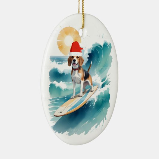 サンタベーグルのクリスマスオーナメント セラミックオーナメント (右)