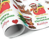 サンタベースリーキッズパーソナライズされたズ ラッピングペーパー (ロールコーナー)