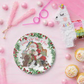 サンタペッツクリスマスギフトドッグキャットバニーユーモアのある ペーパープレート (パーティー)