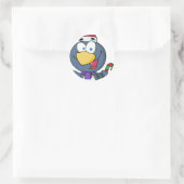 サンタペンギンとキャンディーケーン ラウンドシール (バッグ)