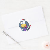 サンタペンギンとキャンディーケーン ラウンドシール (封筒)