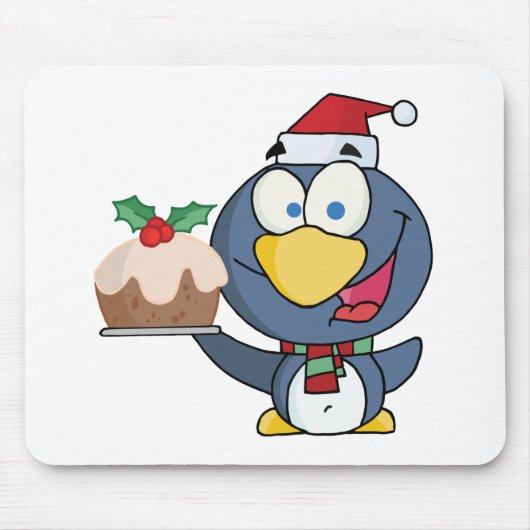サンタペンギンとクリスマスケーキ マウスパッド (正面)
