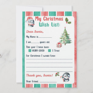 サンタペンギンへのクリスマスレターテーマ 招待状