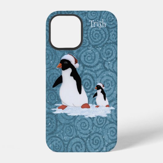 サンタペンギンiPhone 12ケース iPhoneケース (裏面)
